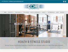 Tablet Screenshot of core-personaltraining.com